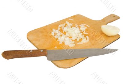 Knife and preparation board