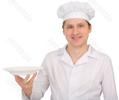 Cook with plate