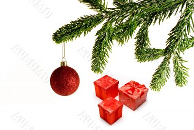 Christmas ball and gift box
