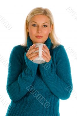 Woman drinking tee