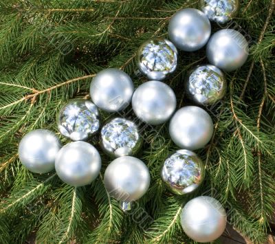 Christmas silver balls