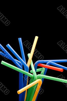 drinking straw on black