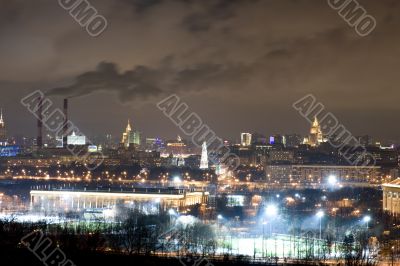 Panorama of Moscow in the night