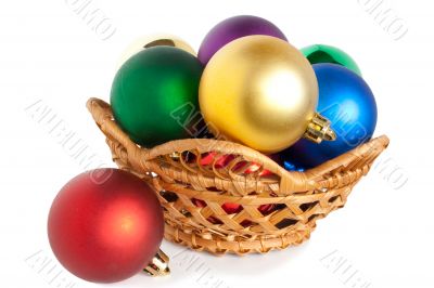 christmas balls in basket christmas balls in basket