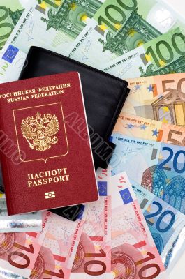 The passport, wallet and the euros