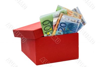 Red box with the euros
