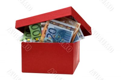 Red box with the euros