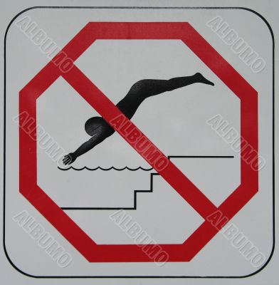 no diving sign