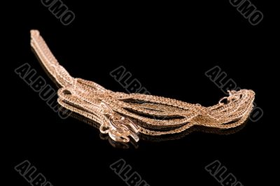 Golden chain and scorpion closeup