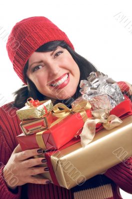 Attractive Woman Holds Gifts