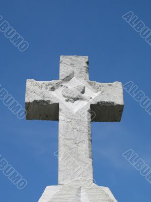 stone cross in a cemetary