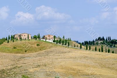 Crete senesi, characteristic landscape in Val d`Orcia Crete senesi, characteristic landscape in Val d`Orcia