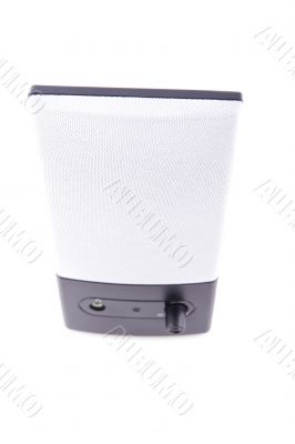 desktop speakers on white