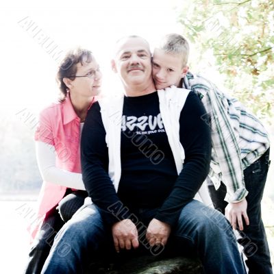 Happy family kiss Happy family kiss