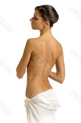 The girl in towel with naked back