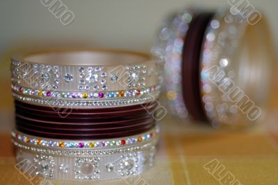 Colorful Bridal Ornament Bangles