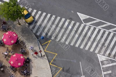 Benidorm. Cafe on road crossing