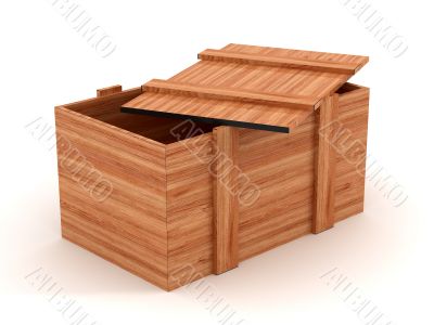 Open box on a white background. 3D image. Open box on a white background. 3D image.