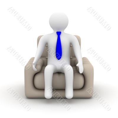 businessman sitting in an armchair. Isolated 3D image businessman sitting in an armchair. Isolated 3D image
