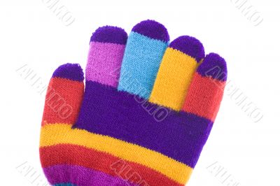 Colored glove closeup