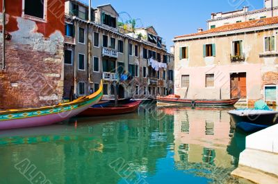 Calm water of a venetian canal