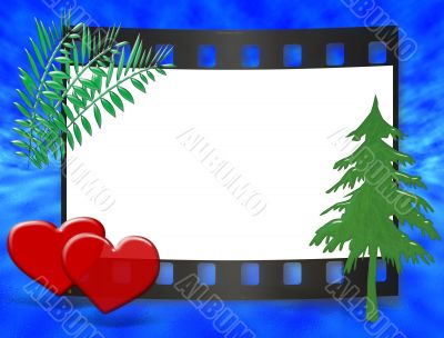 Frame for wedding, anniversary, cristmas or valentine`s day invitations with blue ocean and sky background.