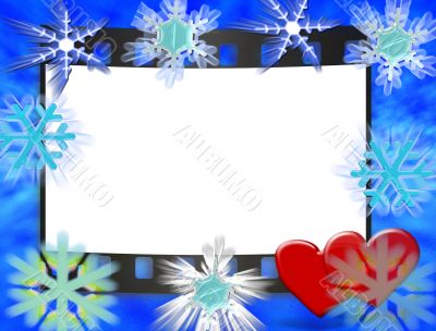 Frame for wedding, anniversary, cristmas or valentine`s day invitations with blue ocean and sky background.