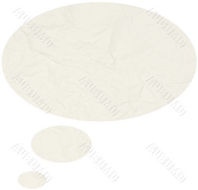 Crumpled comic thought bubble