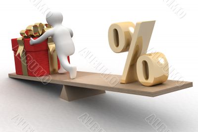 Discounts for gifts. Isolated 3D image Discounts for gifts. Isolated 3D image