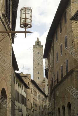 San Gimignano (Siena) Street and tower