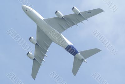 Airbus A380 underside in flight
