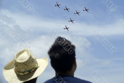 Airshow team flying demonstration Airshow team flying demonstration