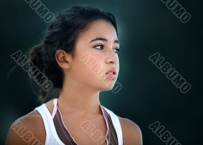 Asian unhappy teenage girl