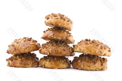 baking bun on white background