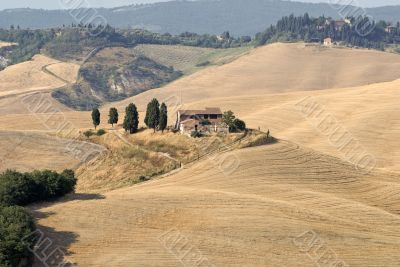 Crete senesi, characteristic landscape in Val d`Orcia