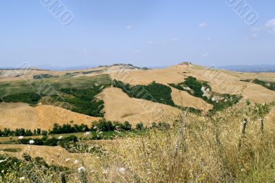 Crete senesi, characteristic landscape in Val d`Orcia