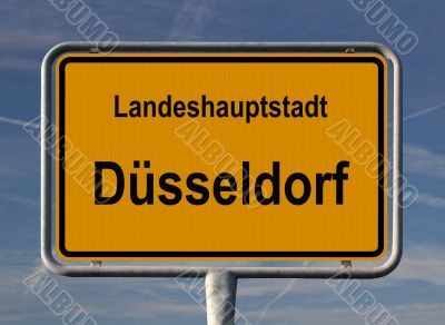 General city entry sign of Düsseldorf