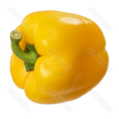 The yellow ripe pepper