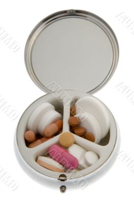 Pill can with tablets
