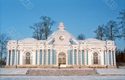 Classical building in cold winter day