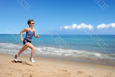 Girl running on the beach