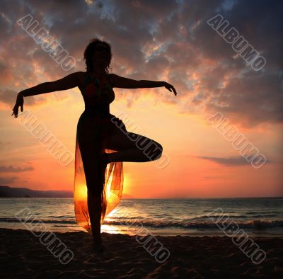 Beach yoga