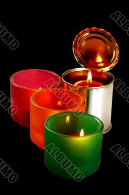 candle on a tin can