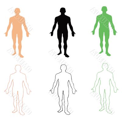 Man. Person`s silhouette. Vector illustration