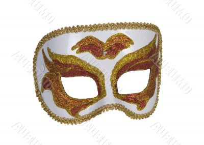 gold italian carnaval mask for perfomance