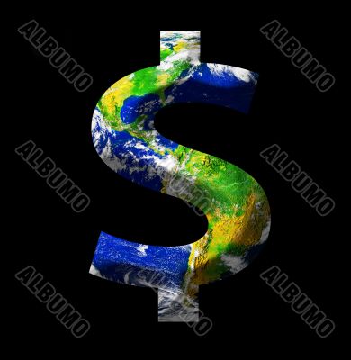 Earth as a dollar sign Earth as a dollar sign
