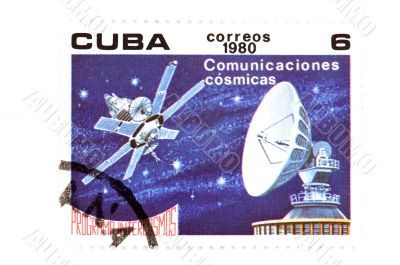 Cuban postage stamp on white