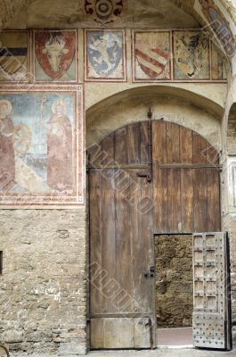 San Gimignano (Siena) - Door of medieval palace