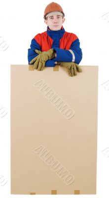 Laborer with box