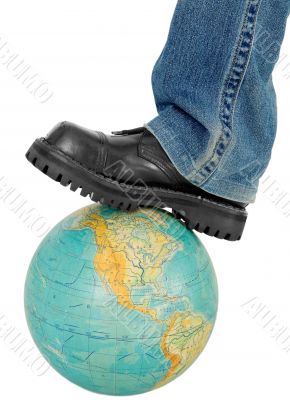 Boot on globe